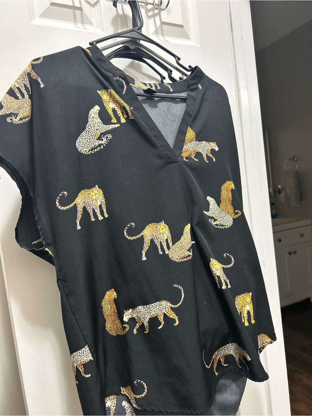 Kids Black Leopard Print Top - (Brand Unspecified)